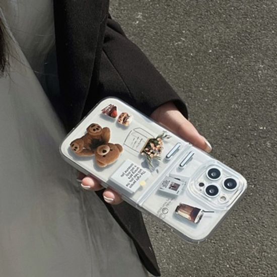 아이폰 14 13 12 11 레트로 데코 냉장고 투명 케이스