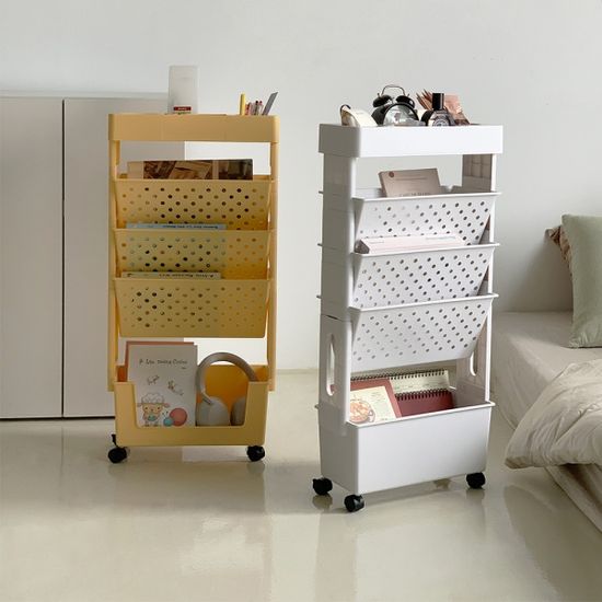 코시나 이동식 북 트롤리선반 5단 (옐로우)