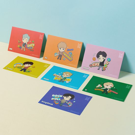 [모나미] TinyTan 유성매직 7본입 엽서 세트 Dynamite