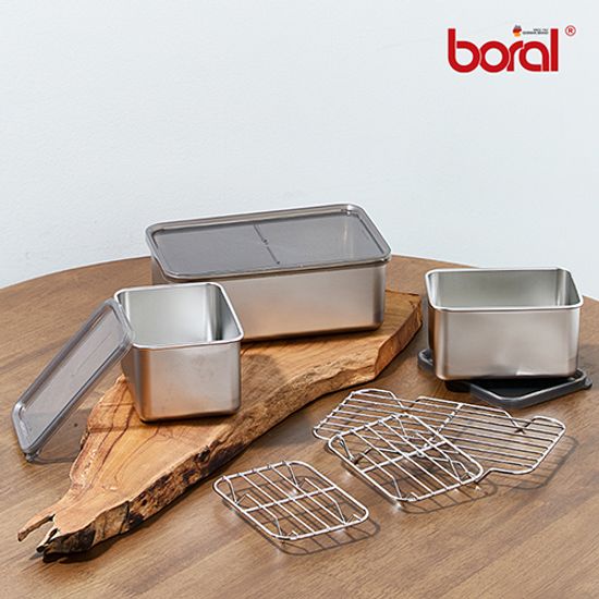 보랄 스텐 사각 밧드 조리 트레이 쟁반 9P BR-BT200S