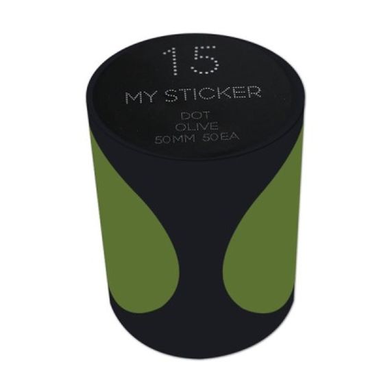 한국폼텍 폭50mm 원형 롤 마이스티커-올리브 1550