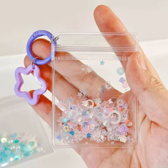 미니 pvc 지퍼백 키링 D고리 타공 열쇠고리 만들기 