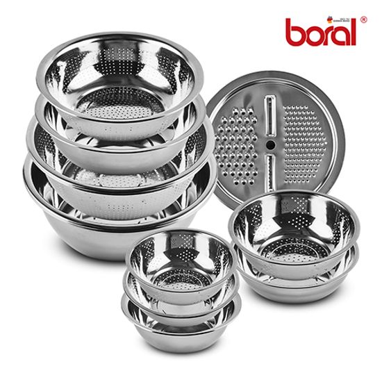 보랄 스텐대야 대형 믹싱볼 10P 세트 BR-MB10P