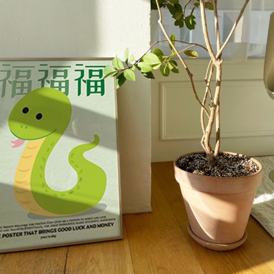 2025 푸른뱀 포스터 새해 뱀 일러스트 포스터