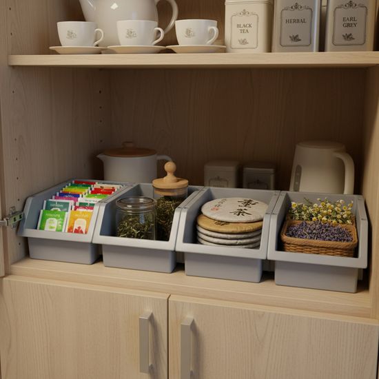 이유 적층형 다용도 정리함 4P 미니 수납 분리 바스켓