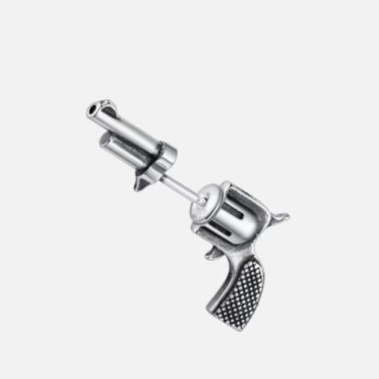 리볼버 총 권총 귀걸이 피어싱 귀찌 특이한 악세사리