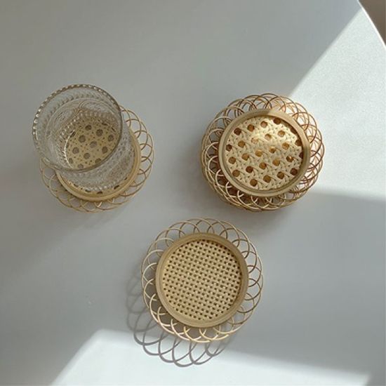 플라워 라탄 티코스터