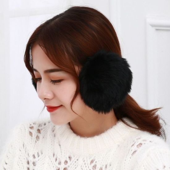겨울엔 털귀마개(블랙) 보온 방한 귀도리
