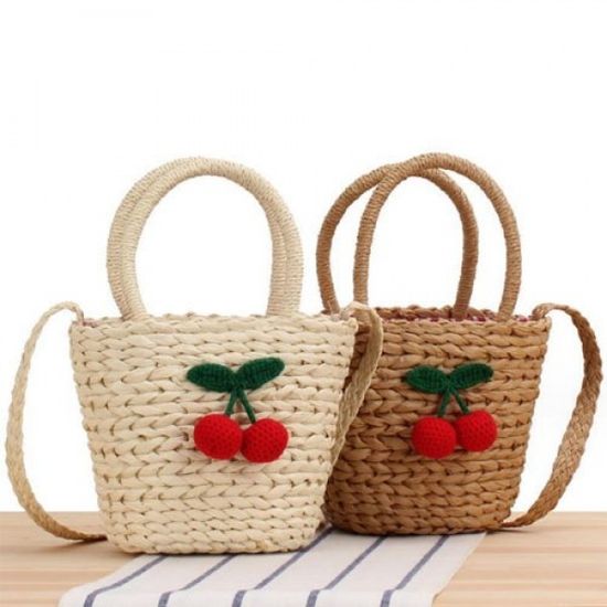 체리 라탄 주머니 바스켓 가방 크로스백 토트백 손가