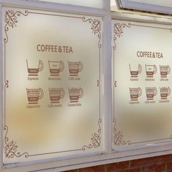 dgcn052-커피메뉴-무점착 반투명 창문 시트지