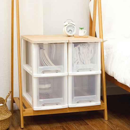 어반 우드상판 슬림 서랍장 2단 틈새 수납장 정리함