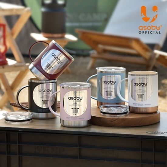 아소부 세라믹 스텐 진공  얼티밋머그 360ML 블루