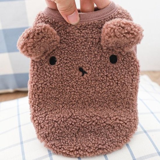 강아지 뽀글이 곰돌이 수면 조끼 반려견 겨울 양털 옷