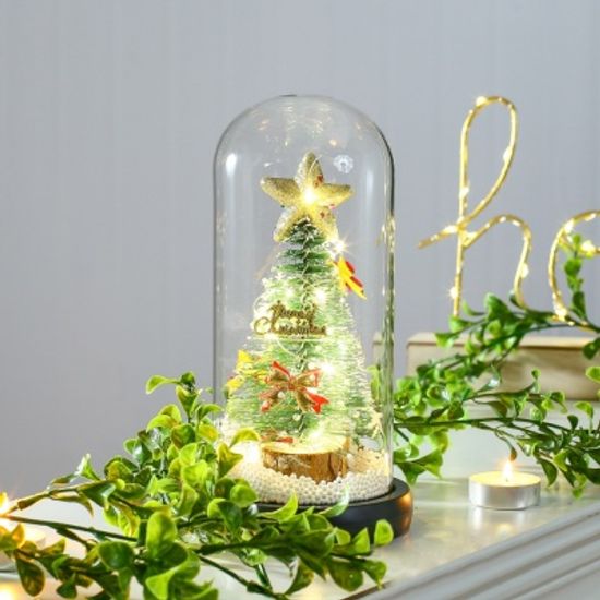 LED 유리돔 크리스마스 트리 무드등(굴뚝집 로고)
