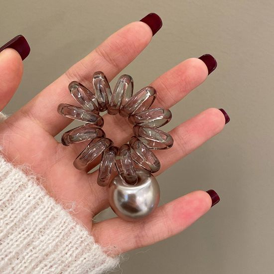 귀여운 컬러 볼 스프링 전화선 머리 끈 헤어 고무줄