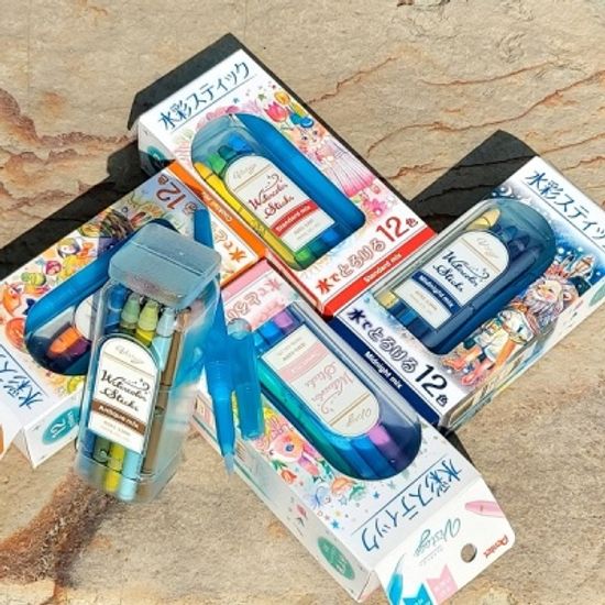 펜텔 수채색연필 스틱 12색+워터브러쉬 Vistage GSS1