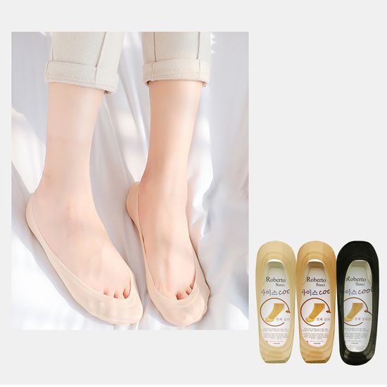 여성 아이스쿨 전체실리콘 면덧신/페이크삭스 10켤레