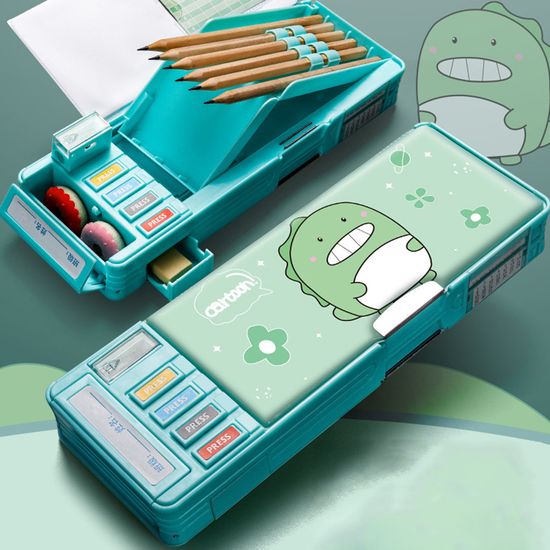 특이한 다기능 귀여운 캐릭터 세우는 대용량 사각필통