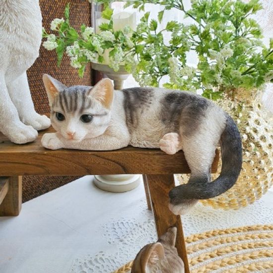 그레이 고양이 패밀리 장식인형