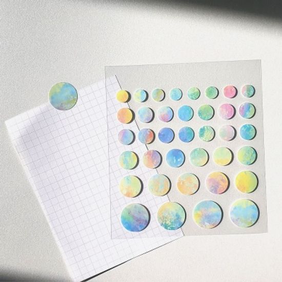 우주 원형 리무버블스티커-3컬러