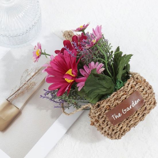 구절초 조화 바구니 화동바구니 벽걸이 장식