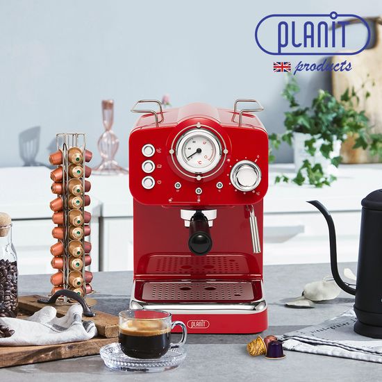  플랜잇 에스프레소 가정용 커피머신 레트로 2in1 