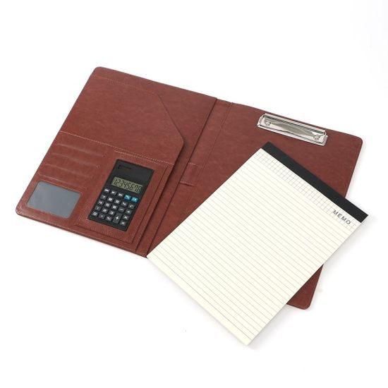 에쉬 클립 레포트파일 가죽커버 계산기포함 서류화일