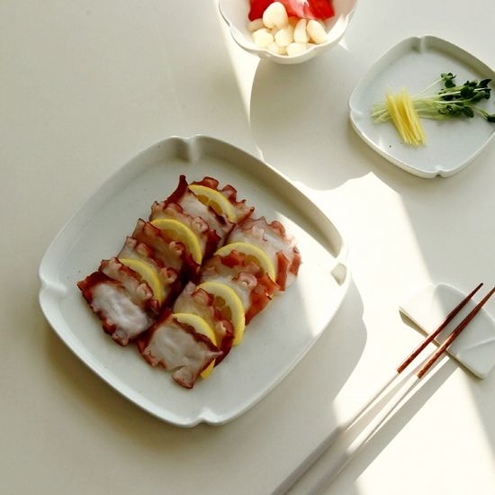 모네프 피네 도자기 눈꽃 사각접시 20cm