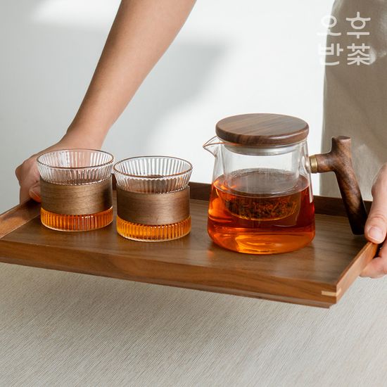 오후반차 호두나무 티팟 티포트 세트 