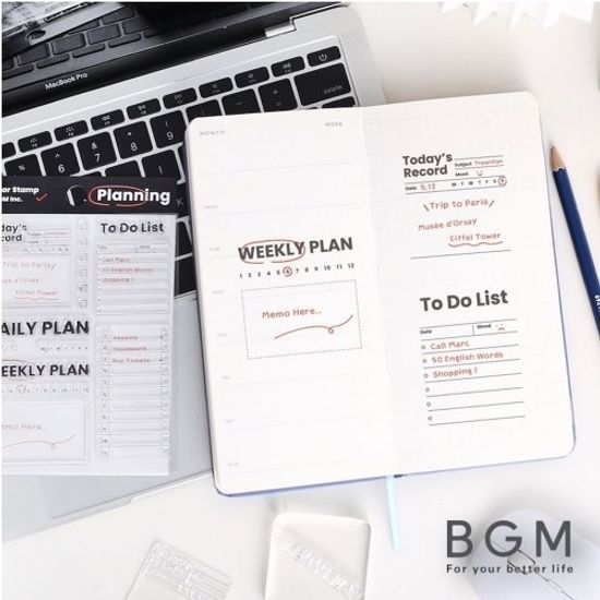 [BGM]다꾸-클리어 스탬프(기록/효율/플래닝)/BT-CS071