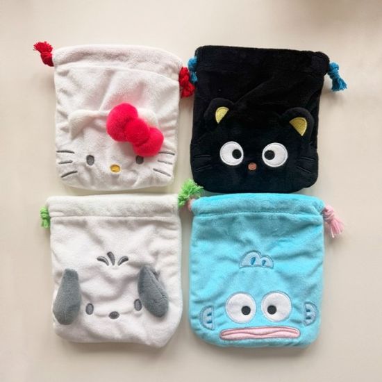 산리오 캐릭터즈 얼굴 미니 조리개 파우치 4종