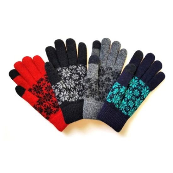 스마트터치 이중안감 스노우 여성용 니트장갑  4컬러