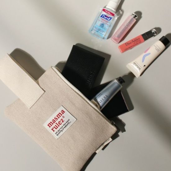 Strap pouch _ 헤링본 Brown