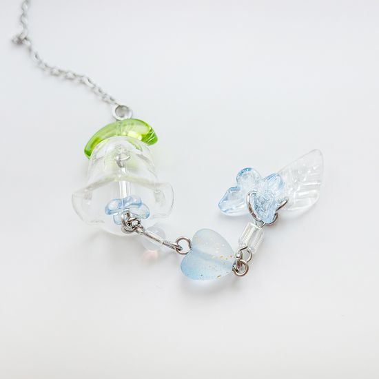 은방울꽃 후우링 써지컬스틸 체인 책갈피 금속 북마크