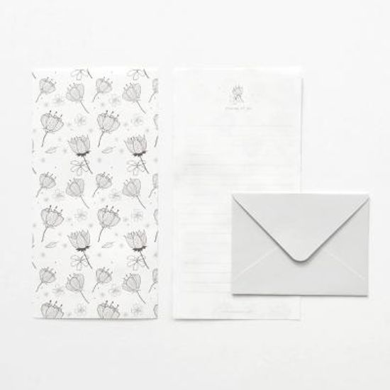 모노플라워 미니 편지지 세트-Camelia