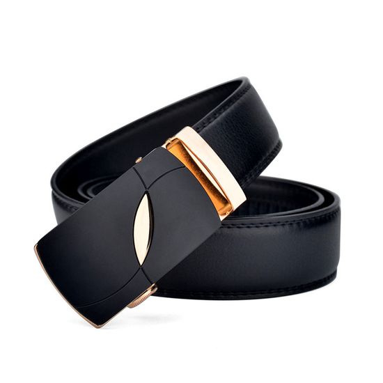 리번 남성 소가죽 벨트 자동버클 정장벨트