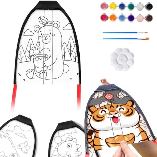 캐릭터 연날리기 새총 색칠 DIY 세트 글라이더 장난감