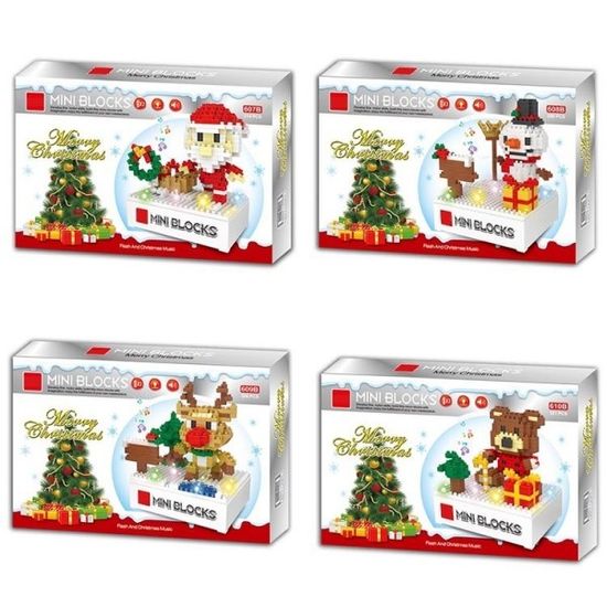 크리스마스 멜로디 LED 나노 블럭 4종 (랜덤)/피규어 