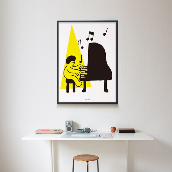 피아노 치는 아이 3 M 인테리어 디자인 포스터 