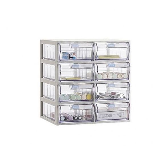 A형 가로2칸 세로4칸 투명서랍 수납함(W8328D3)
