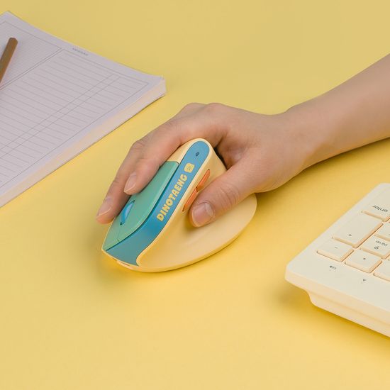 다이노탱 충전식 무선 저소음 버티컬 마우스+파우치