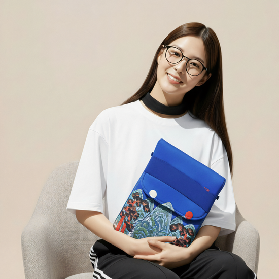 아이패드 파우치 일월오봉도 블루