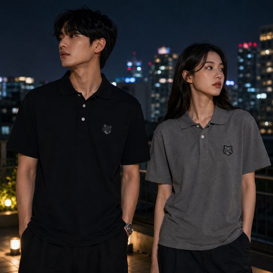 메종키츠네 그레이폭스 PK 반팔티