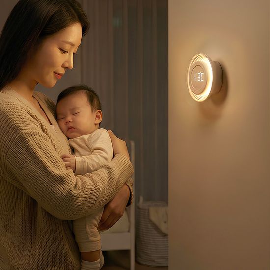 노바 링 라이트 무드등 시계 온도계 센서등 침실 조명