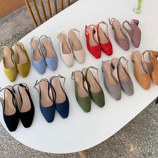 lovesin 4.5cm 스웨이드 베이직 슬링백