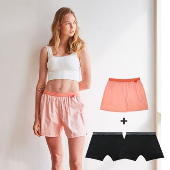 페리힐즈 1444 여성드로즈 사각팬티2매+트렁크1매 SET