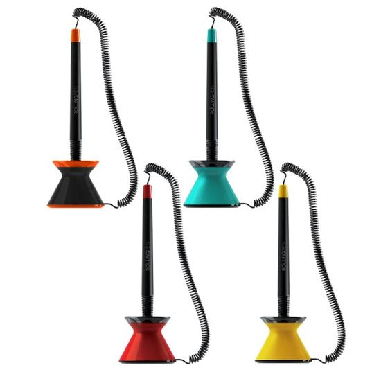 모나미 줄달린 스프링 고정 스탠드볼펜-롤링펜 1자루