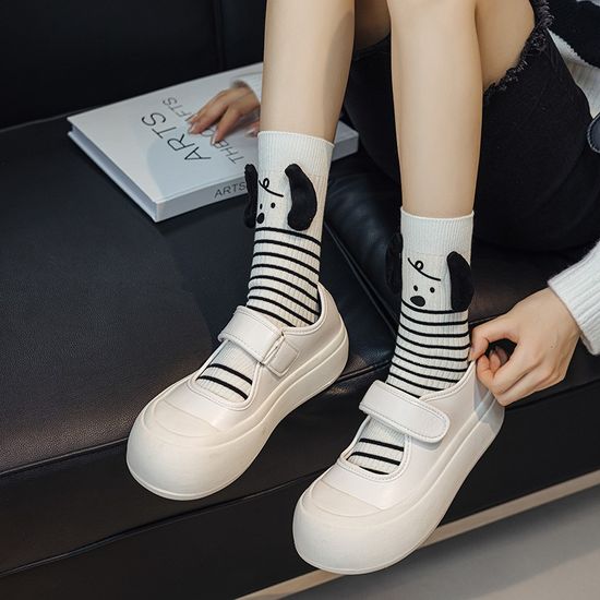 팔랑귀 강아지 모양 양말 니삭스 삭스 여성 패션양말