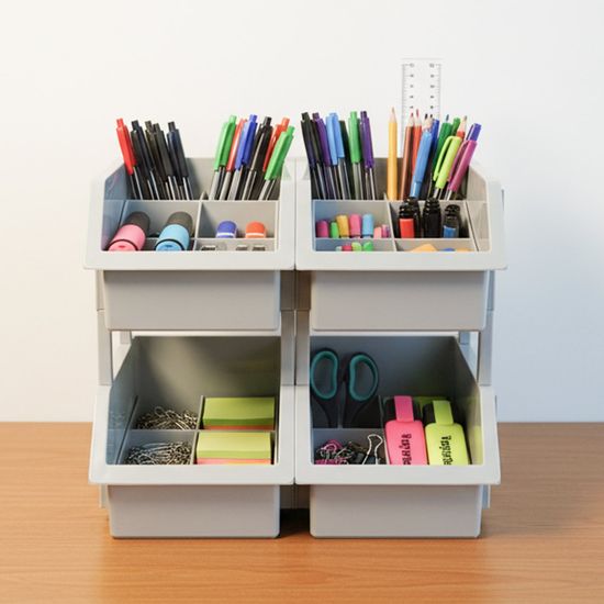 이유 적층형 다용도 정리함 4P 미니 수납 분리 바스켓