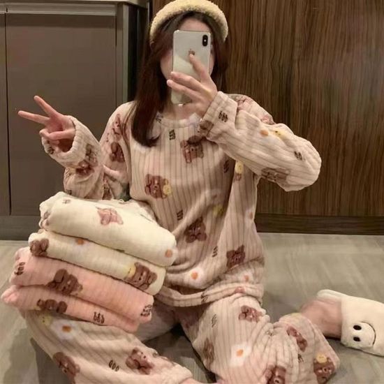 곰돌이 극세사 수면 잠옷 파자마 겨울 귀여운 홈웨어